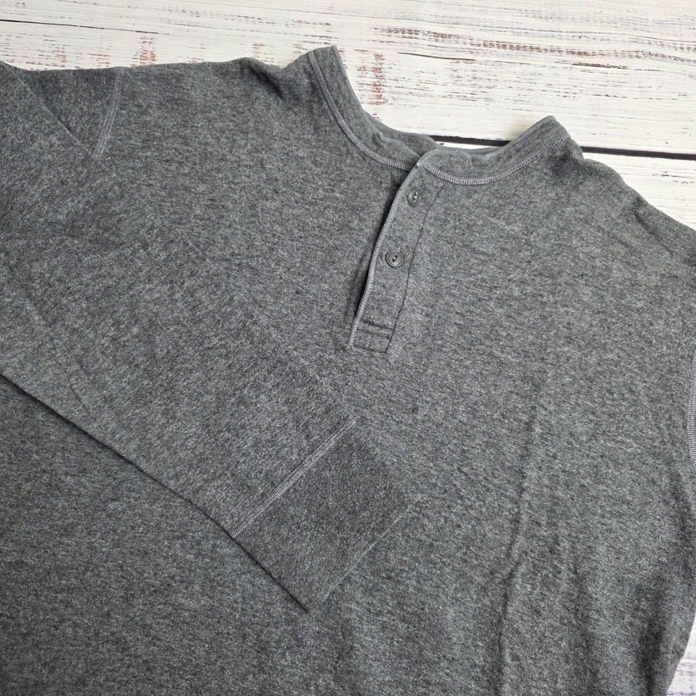 L.L. Bean River Drivers Henley Shirt Wool Blend Gray 2XL Tall Traditional‎ Fit